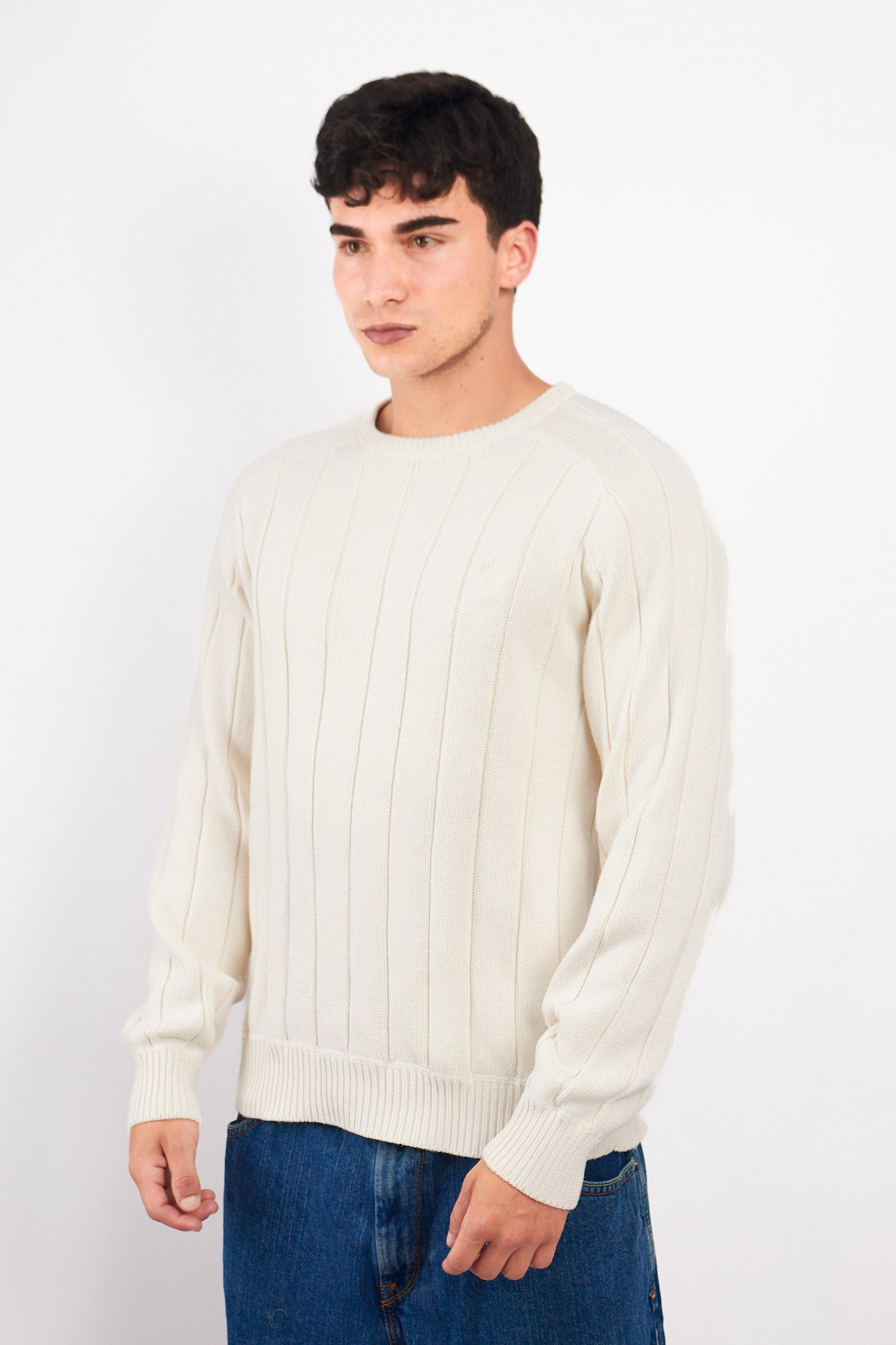 2000 Nautica Bone Heavy Cotton Knitted Sweater (M/L)