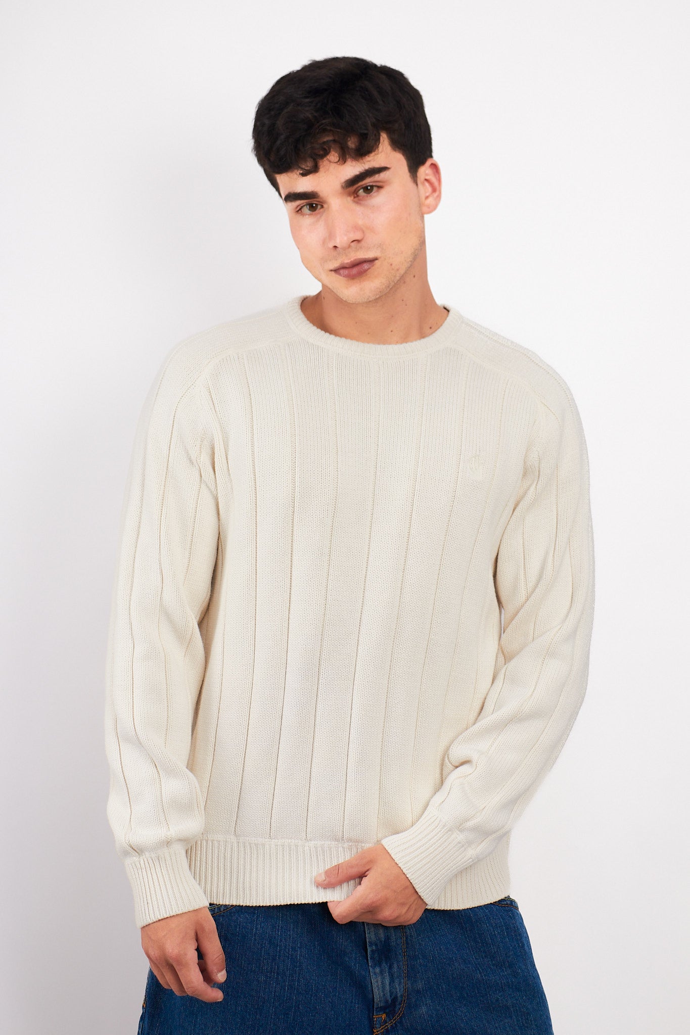2000 Nautica Bone Heavy Cotton Knitted Sweater (M/L)