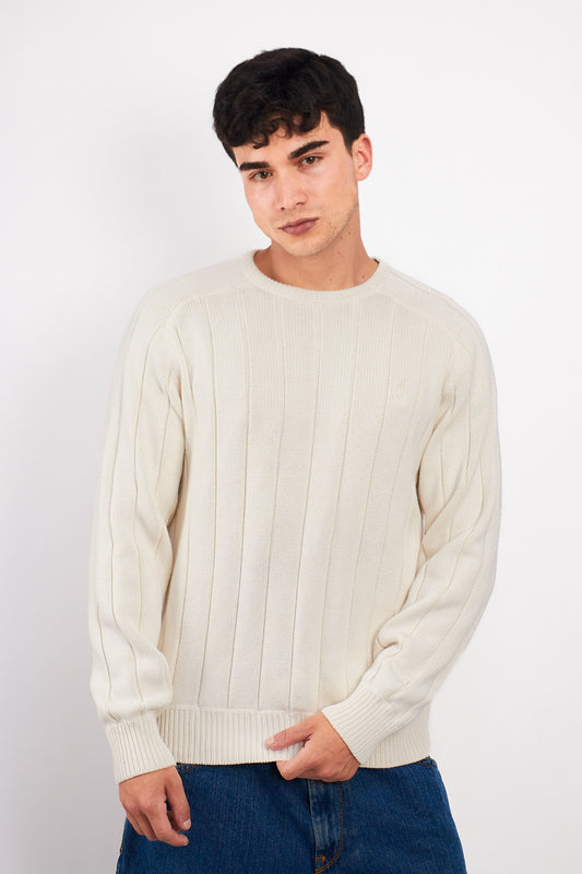 2000 Nautica Bone Heavy Cotton Knitted Sweater (M/L)