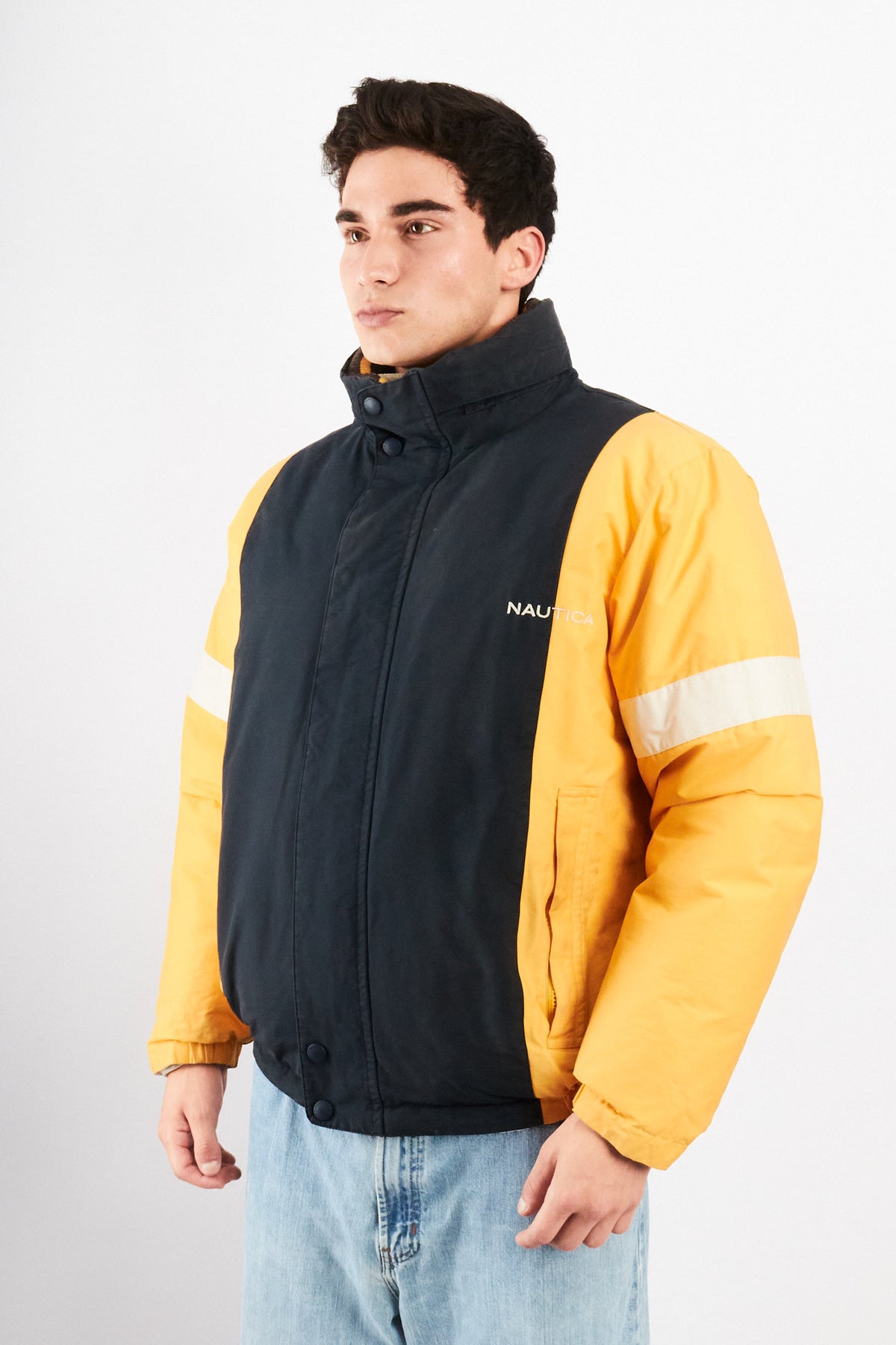 2000 VIntage Nautica Impermeable Reversible Colorblock / Puffer Jacket (L)