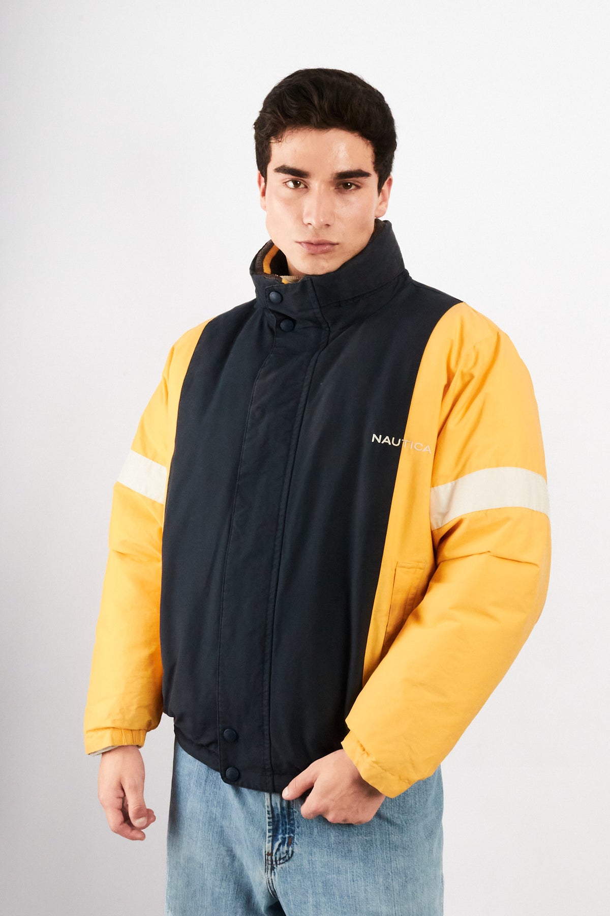 2000 VIntage Nautica Impermeable Reversible Colorblock / Puffer Jacket (L)