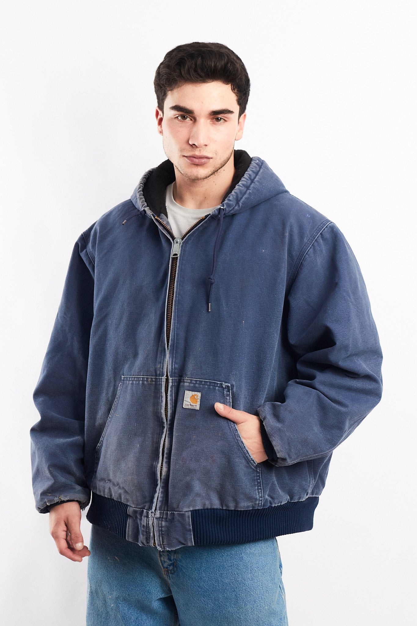 Vintage Carhartt J140 Faded Navy Duck Active Jacket (XL)