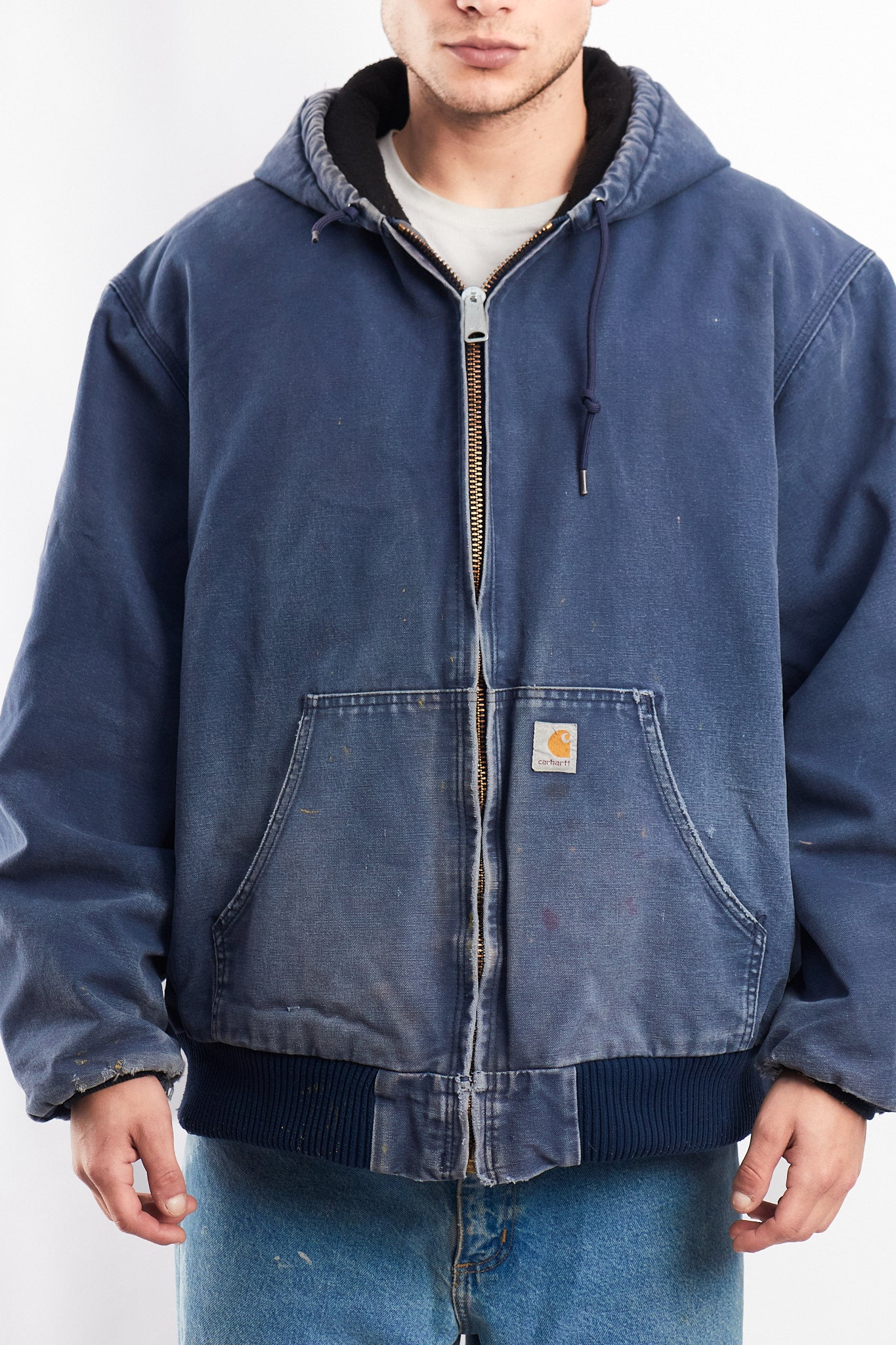 Vintage Carhartt J140 Faded Navy Duck Active Jacket (XL)