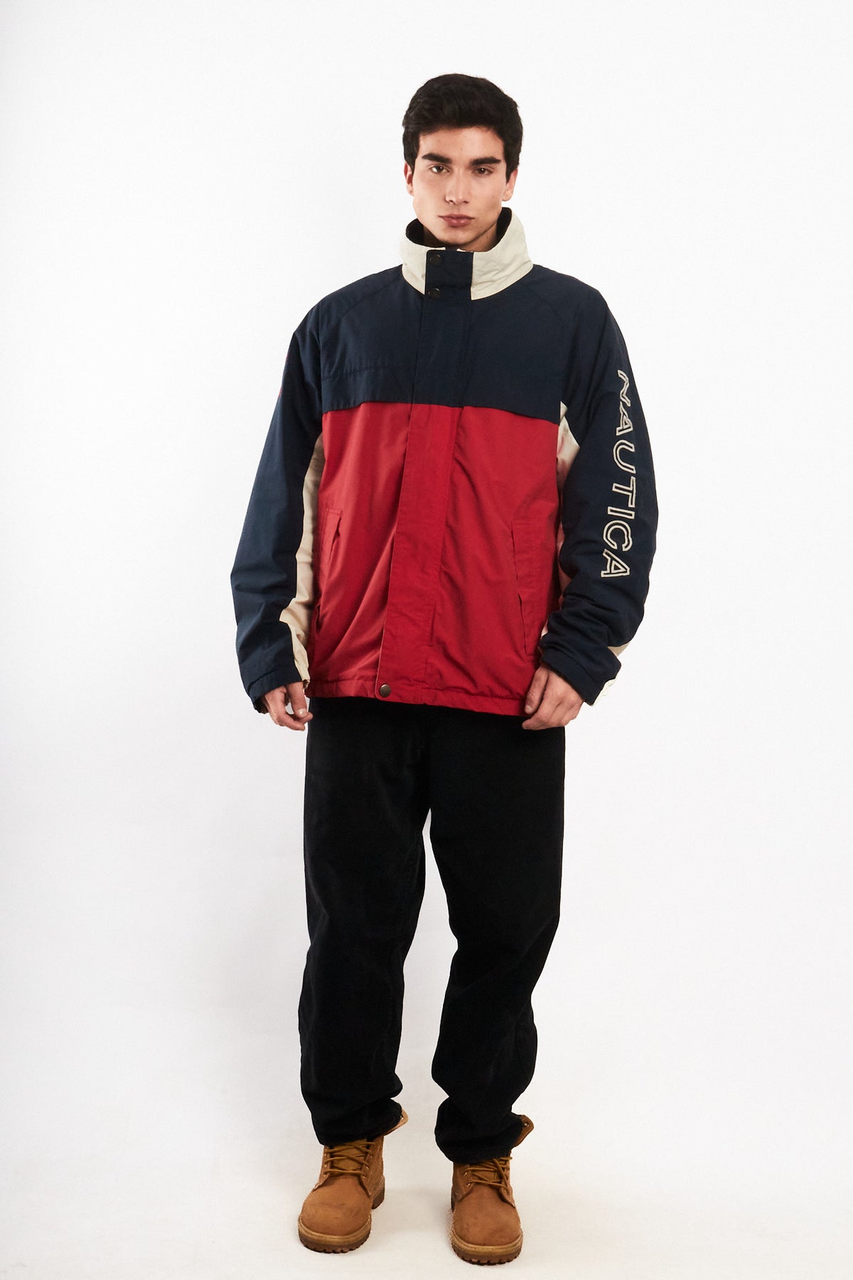 2000 Vintage Nautica Colorblock Impermeable Spellout Jacket (L/XL)