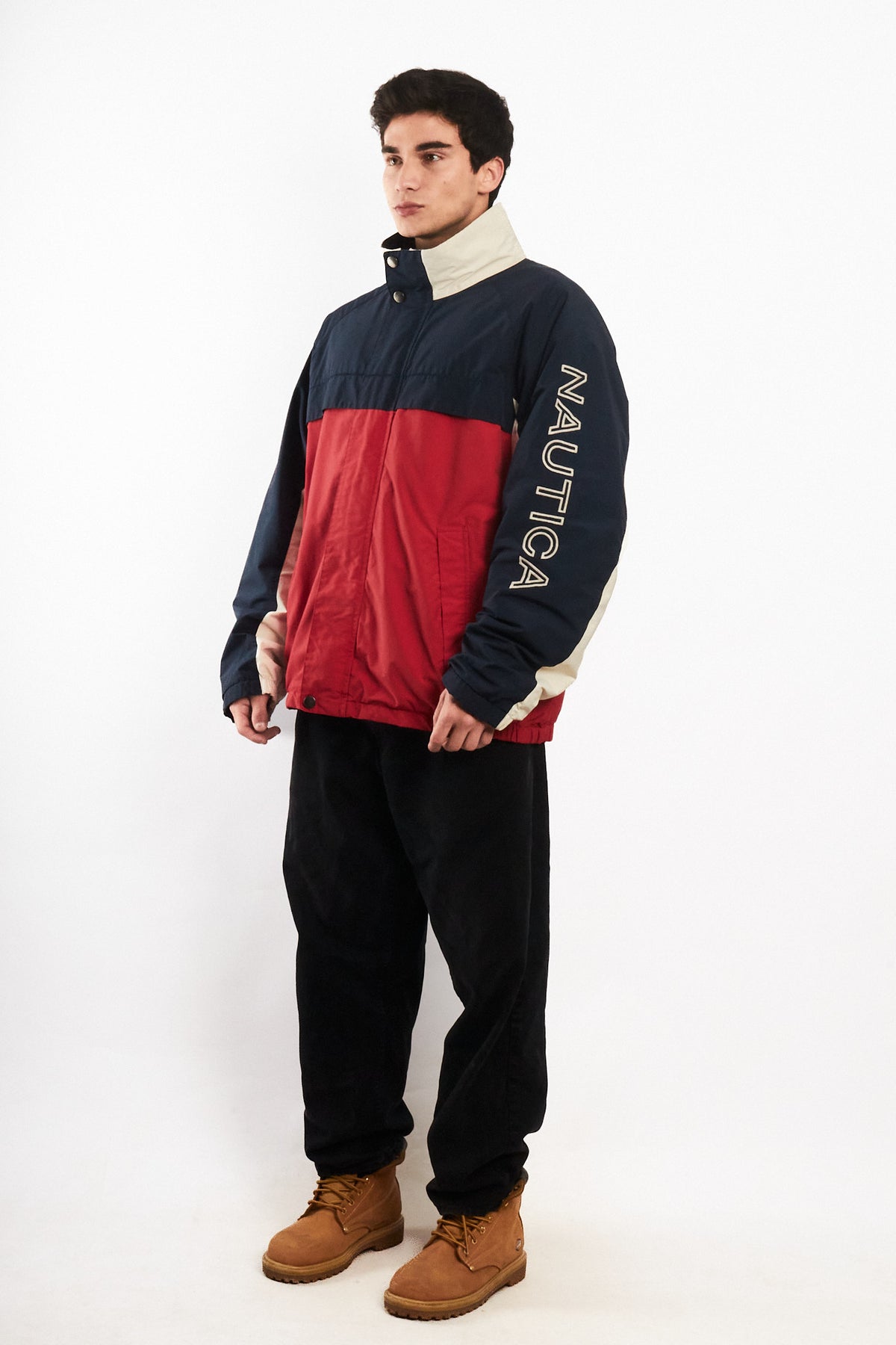 2000 Vintage Nautica Colorblock Impermeable Spellout Jacket (L/XL)