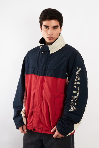 2000 Vintage Nautica Colorblock Impermeable Spellout Jacket (L/XL)