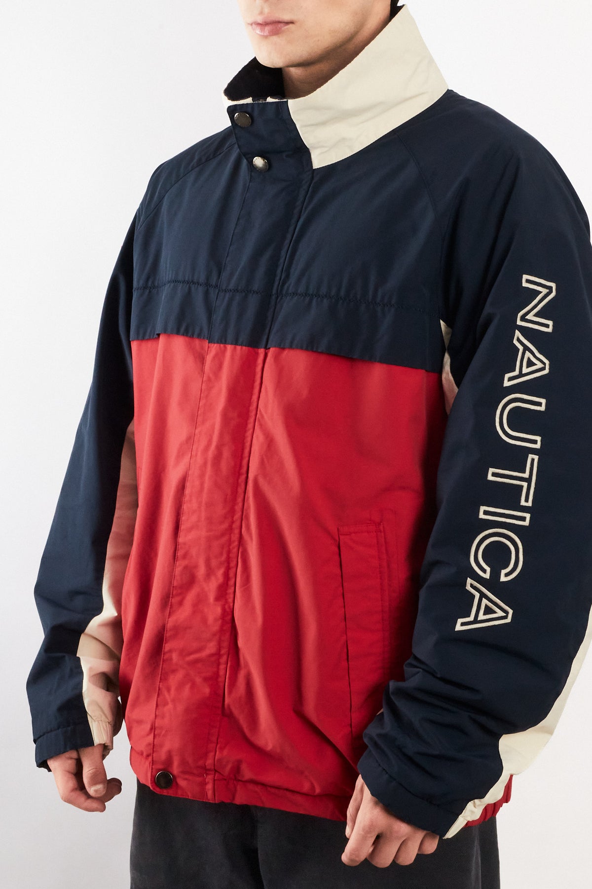 2000 Vintage Nautica Colorblock Impermeable Spellout Jacket (L/XL)