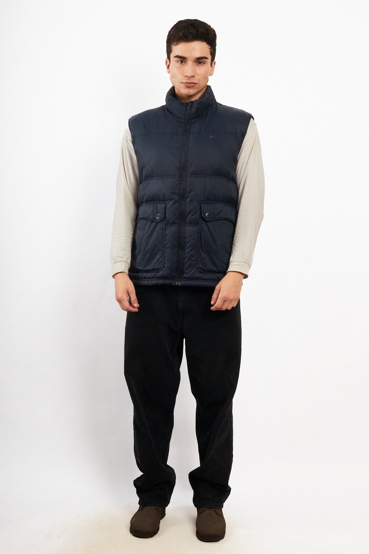 2000 Vintage Lacoste Metal Logo Puffer Vest (M/L)