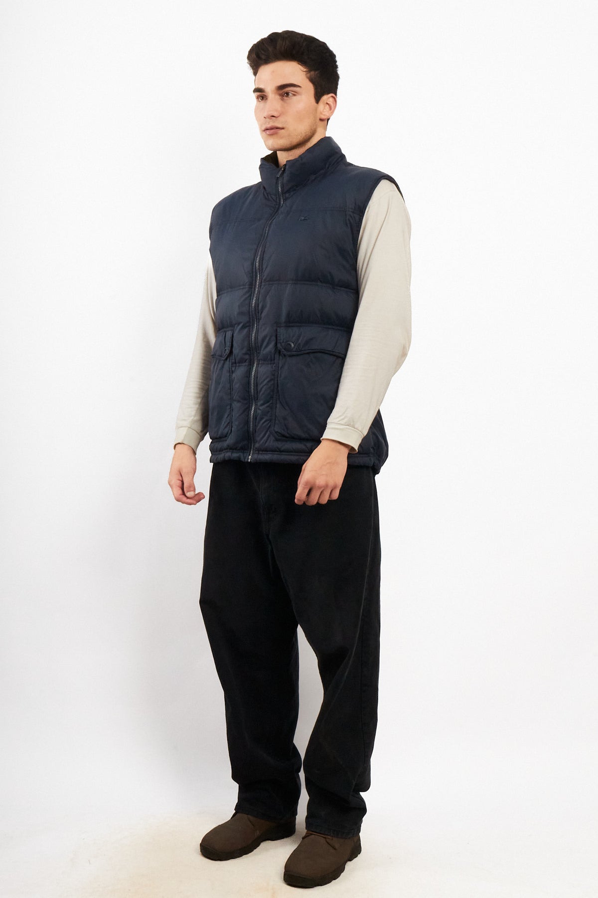 2000 Vintage Lacoste Metal Logo Puffer Vest (M/L)