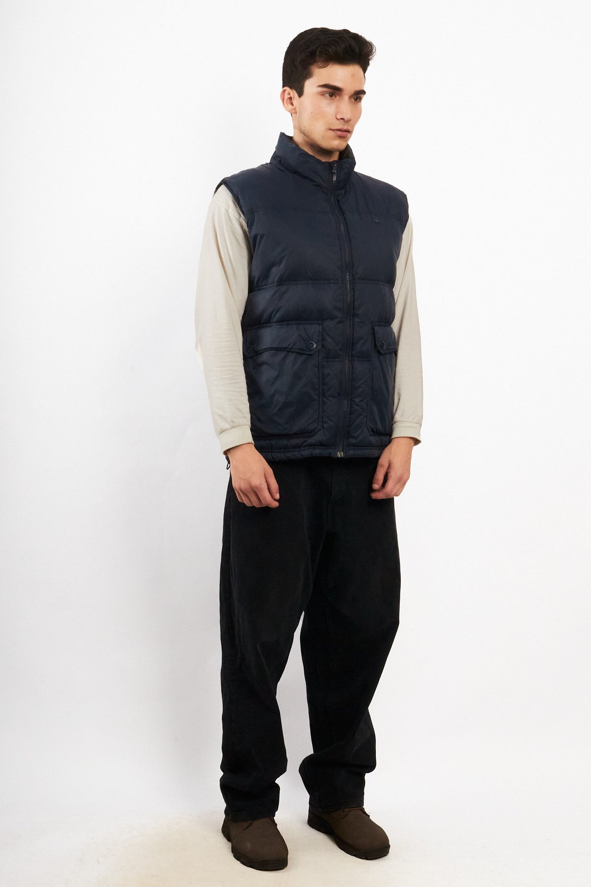 2000 Vintage Lacoste Metal Logo Puffer Vest (M/L)