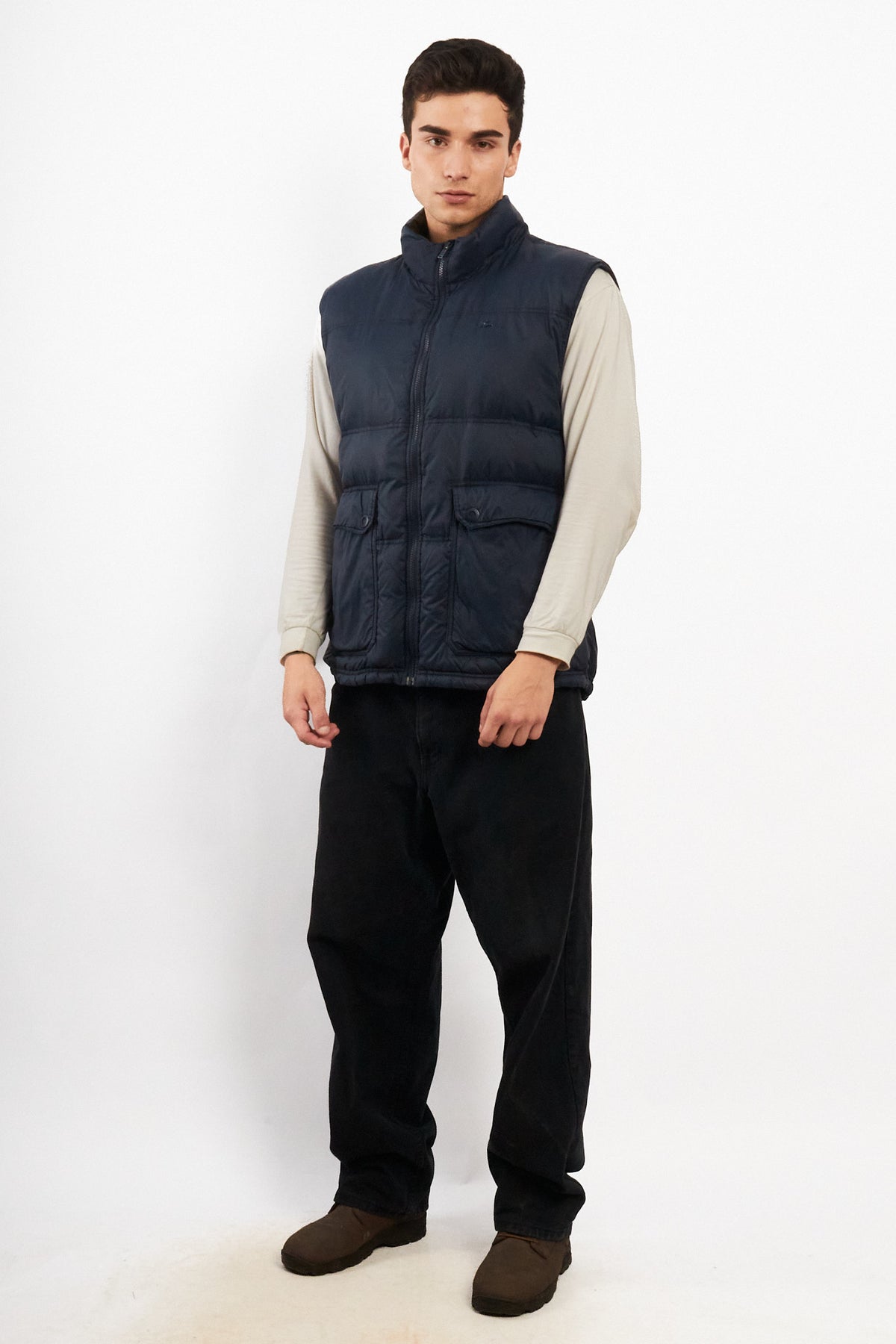 2000 Vintage Lacoste Metal Logo Puffer Vest (M/L)