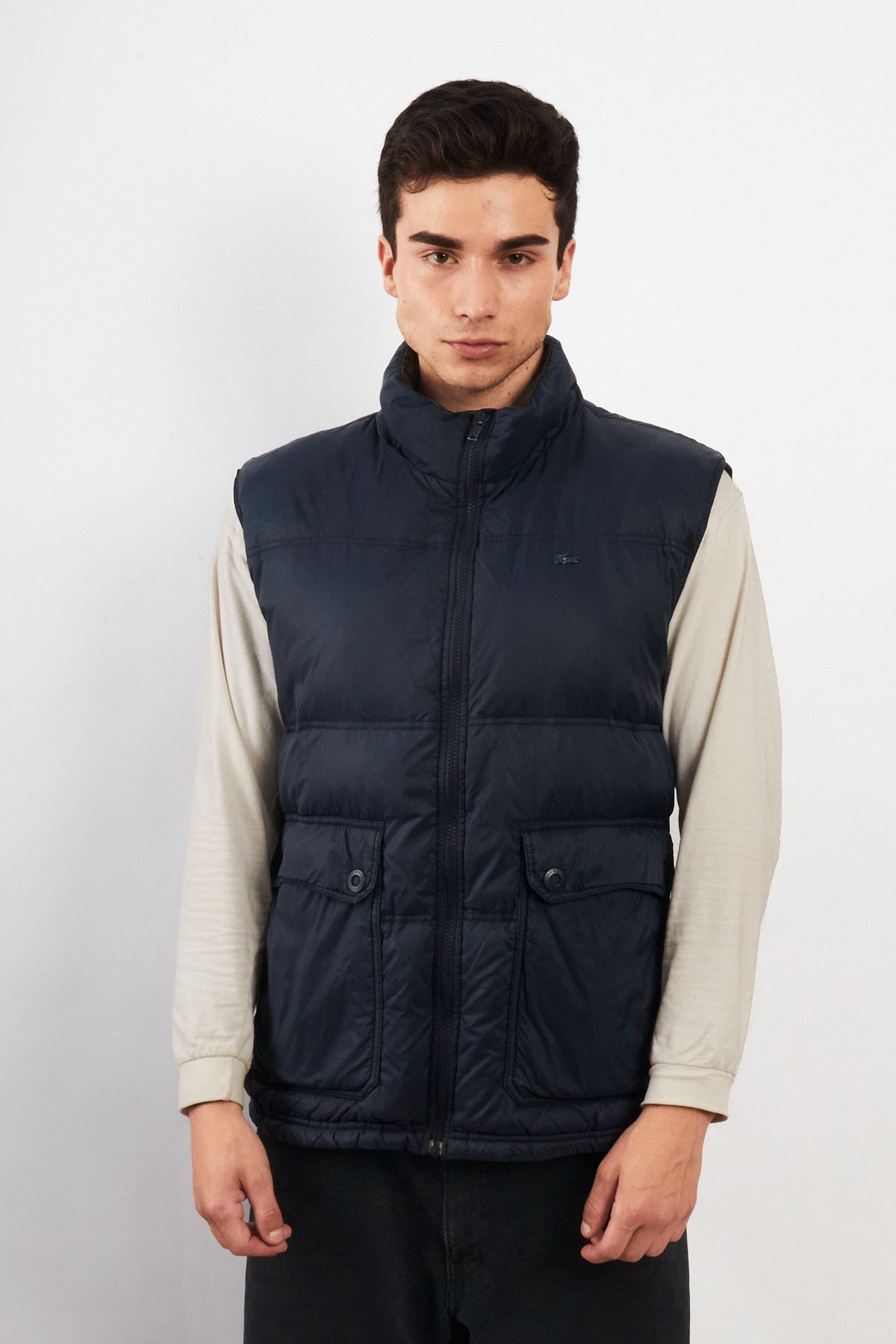 2000 Vintage Lacoste Metal Logo Puffer Vest (M/L)