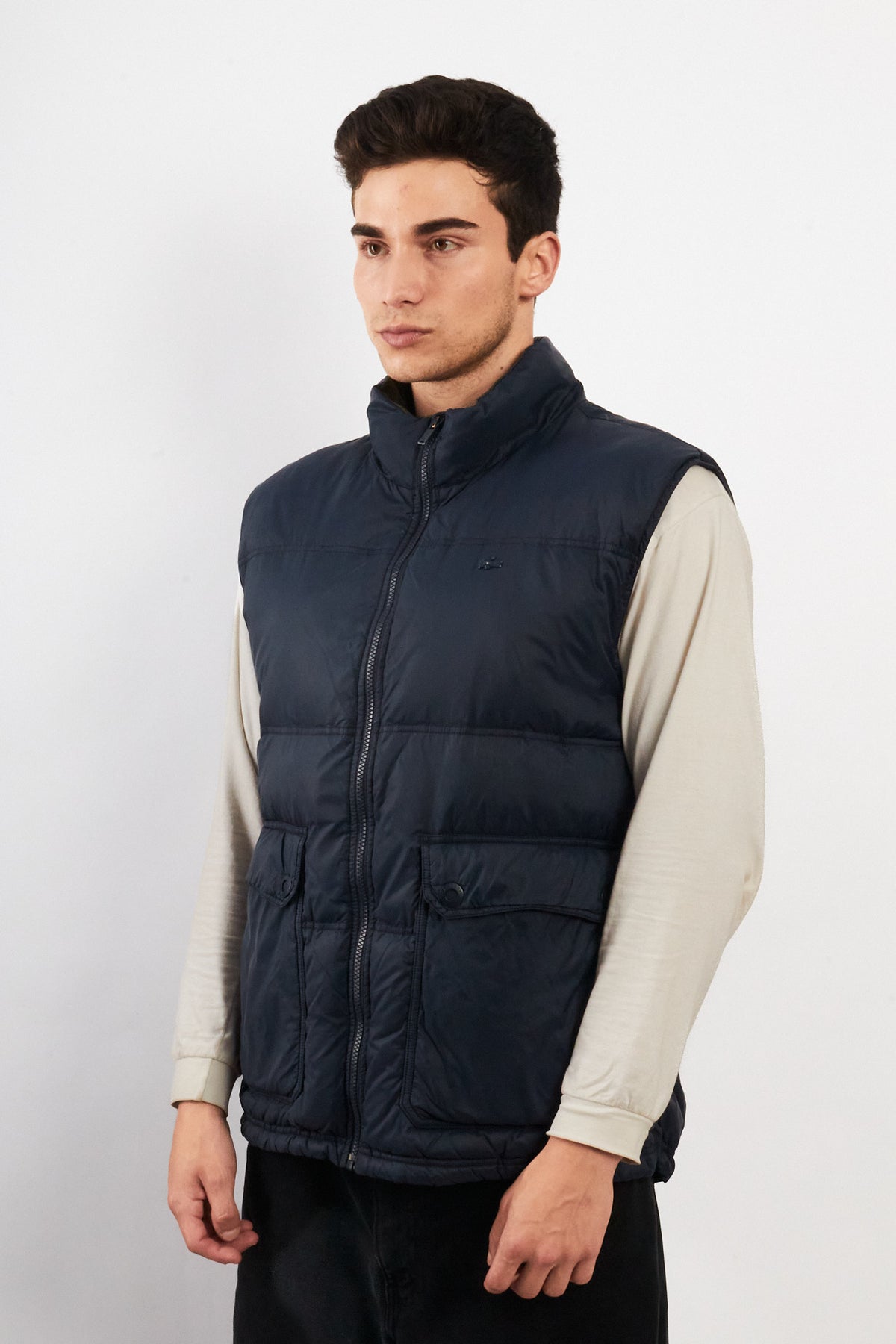 2000 Vintage Lacoste Metal Logo Puffer Vest (M/L)