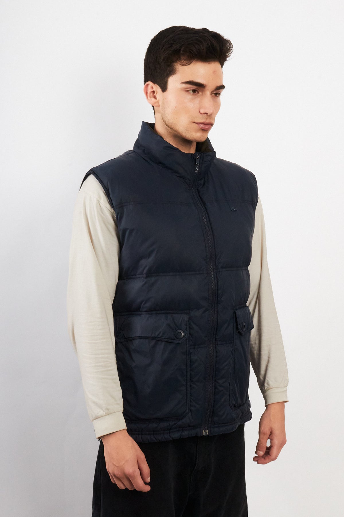 2000 Vintage Lacoste Metal Logo Puffer Vest (M/L)