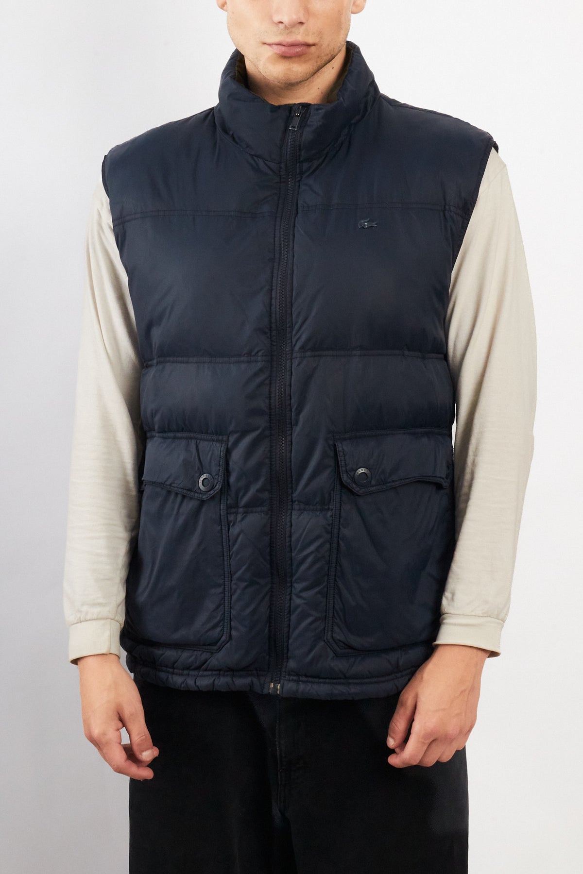 2000 Vintage Lacoste Metal Logo Puffer Vest (M/L)