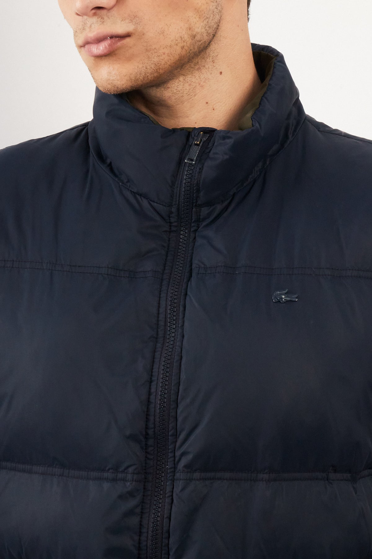 2000 Vintage Lacoste Metal Logo Puffer Vest (M/L)