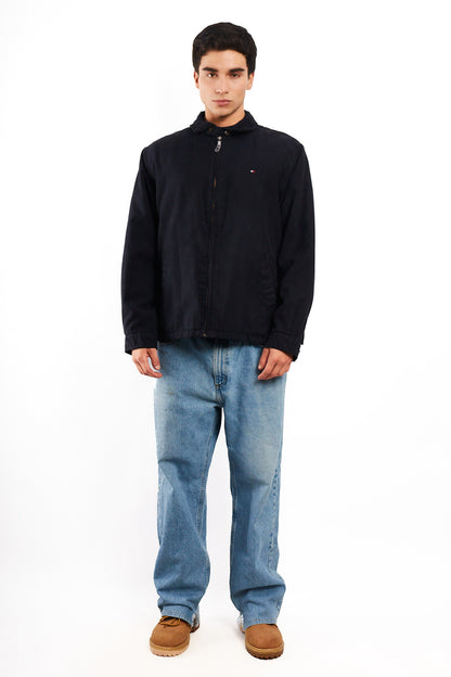 2000 Vintage Tommy Hilfiger Midnight Navy Peachskin Harrington (M/L)