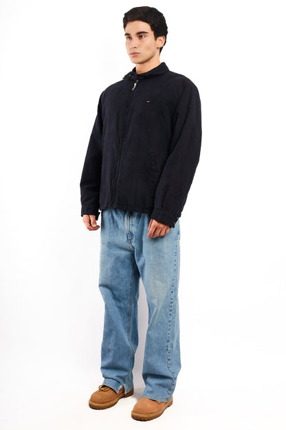 2000 Vintage Tommy Hilfiger Midnight Navy Peachskin Harrington (M/L)