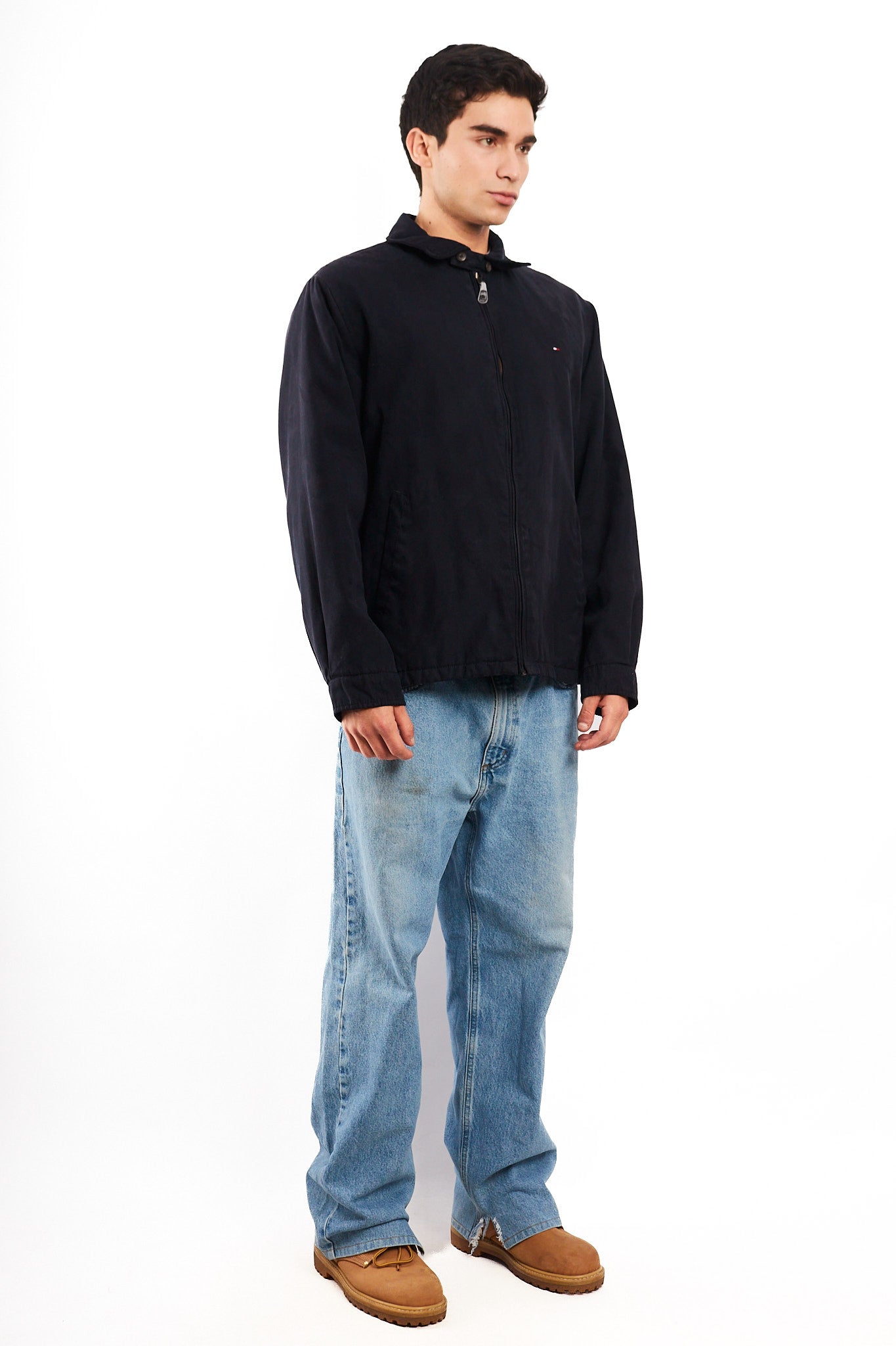 2000 Vintage Tommy Hilfiger Midnight Navy Peachskin Harrington (M/L)