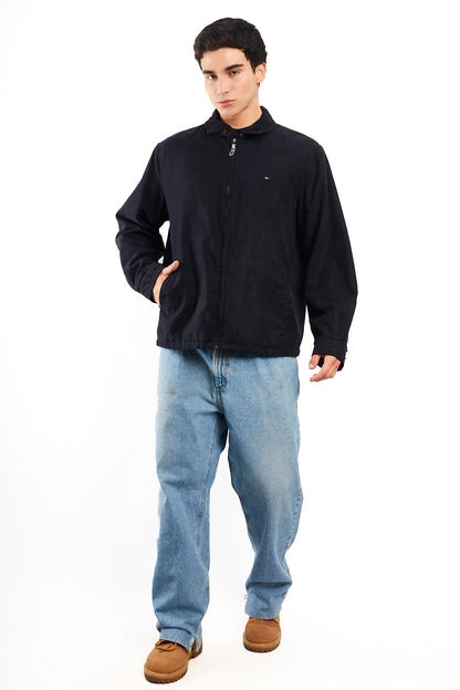 2000 Vintage Tommy Hilfiger Midnight Navy Peachskin Harrington (M/L)