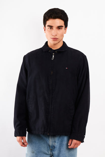 2000 Vintage Tommy Hilfiger Midnight Navy Peachskin Harrington (M/L)