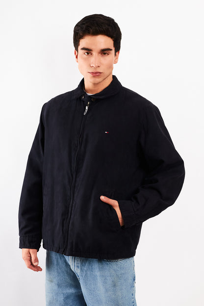 2000 Vintage Tommy Hilfiger Midnight Navy Peachskin Harrington (M/L)