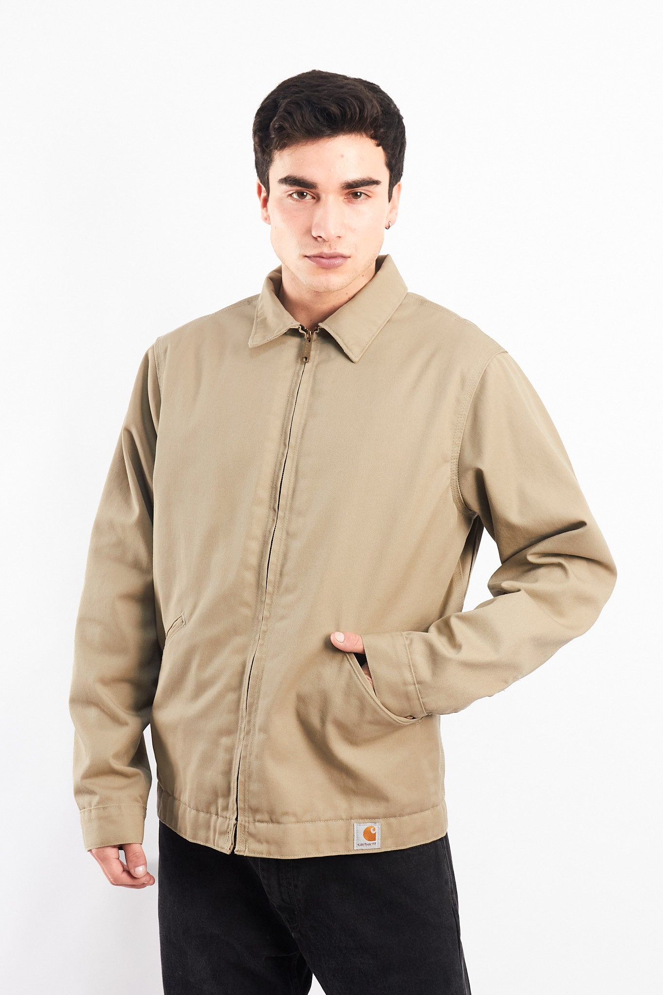 Vintage Carhartt J293 Khakhi Workwear "Eisenhower" Jacket (M/L)