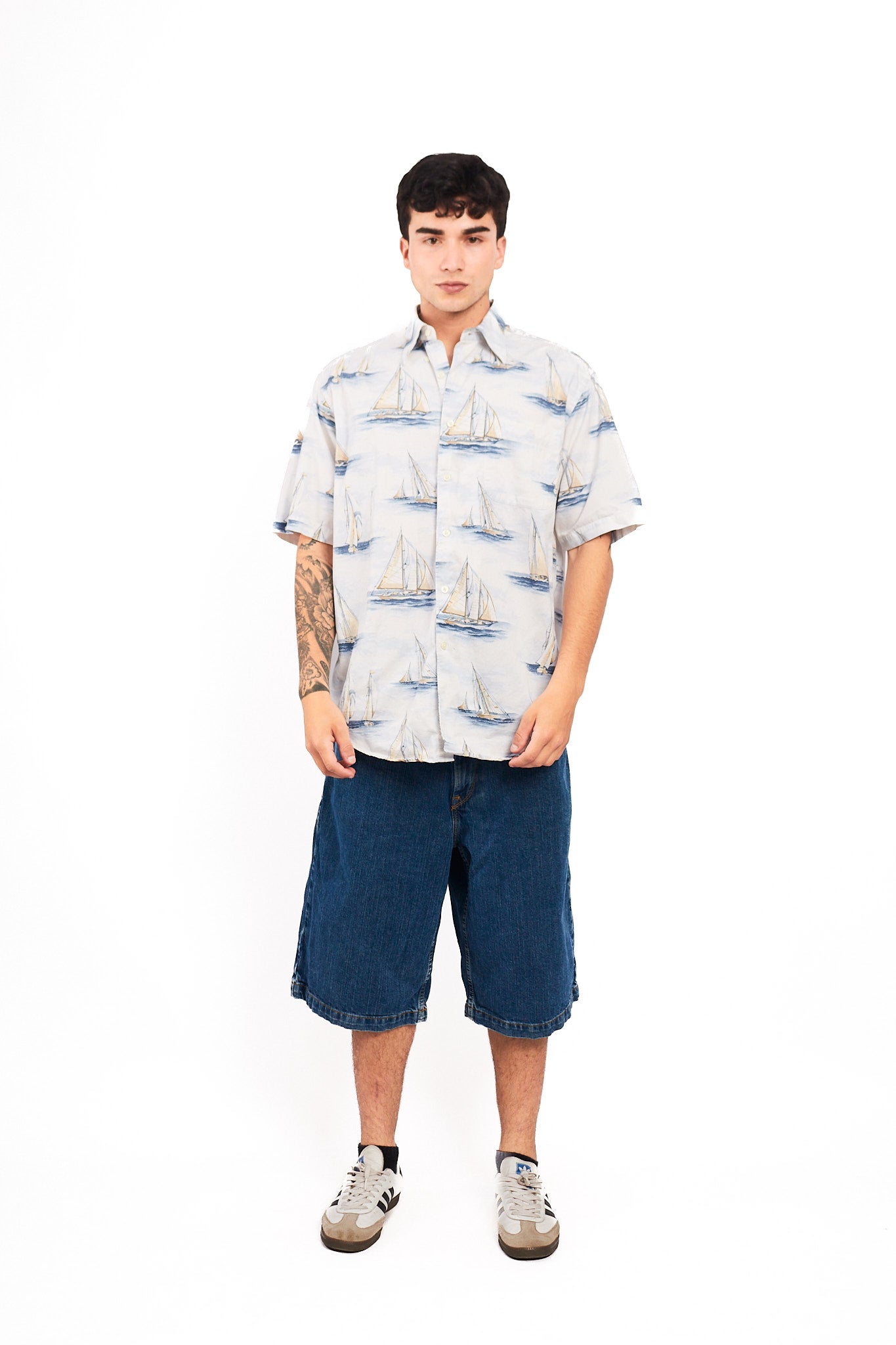 2000 Nautica Full Sailboats Shirt (L)