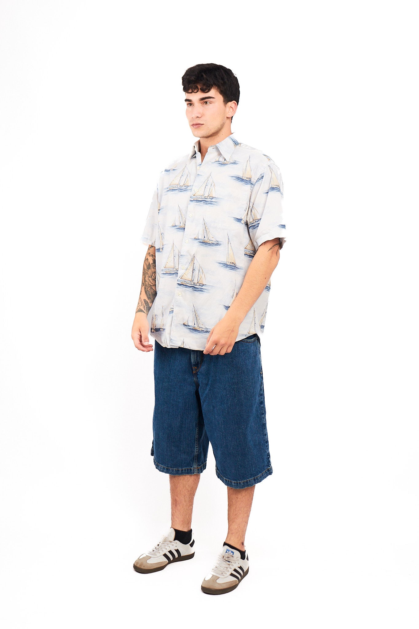 2000 Nautica Full Sailboats Shirt (L)