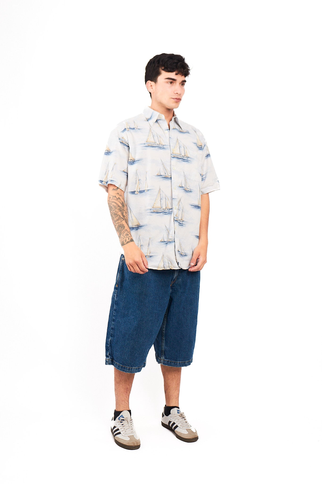 2000 Nautica Full Sailboats Shirt (L)