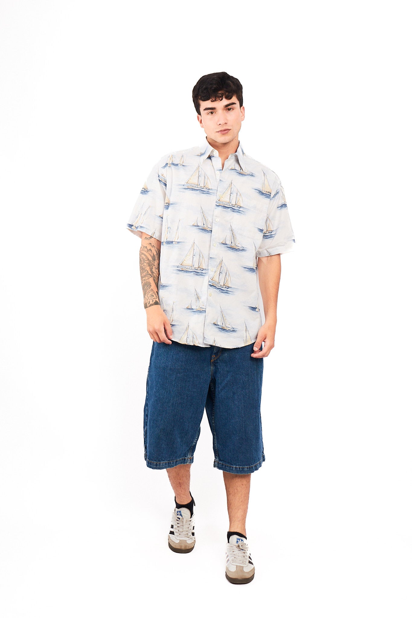 2000 Nautica Full Sailboats Shirt (L)