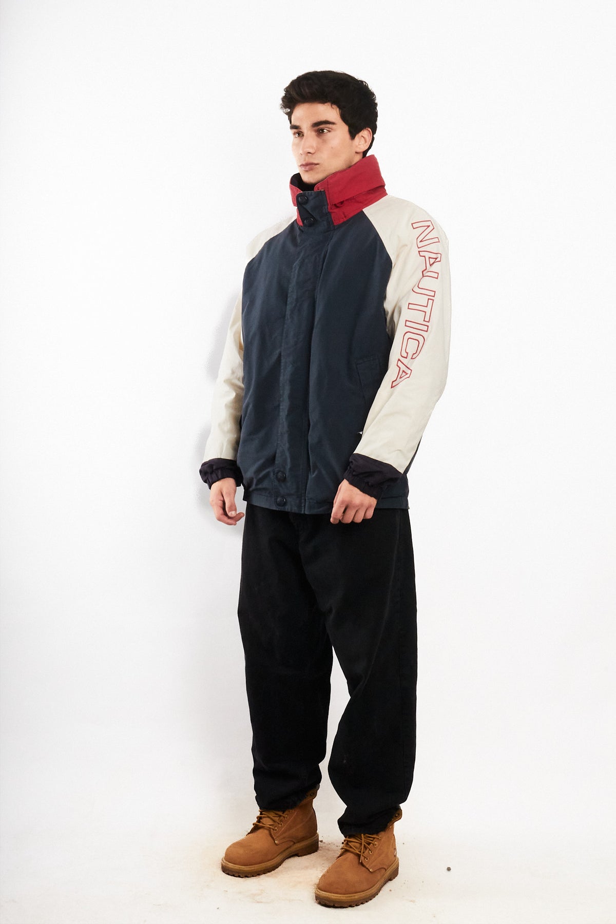1990 Vintage Nautica Colorblock Spellout Jacket (L/XL)