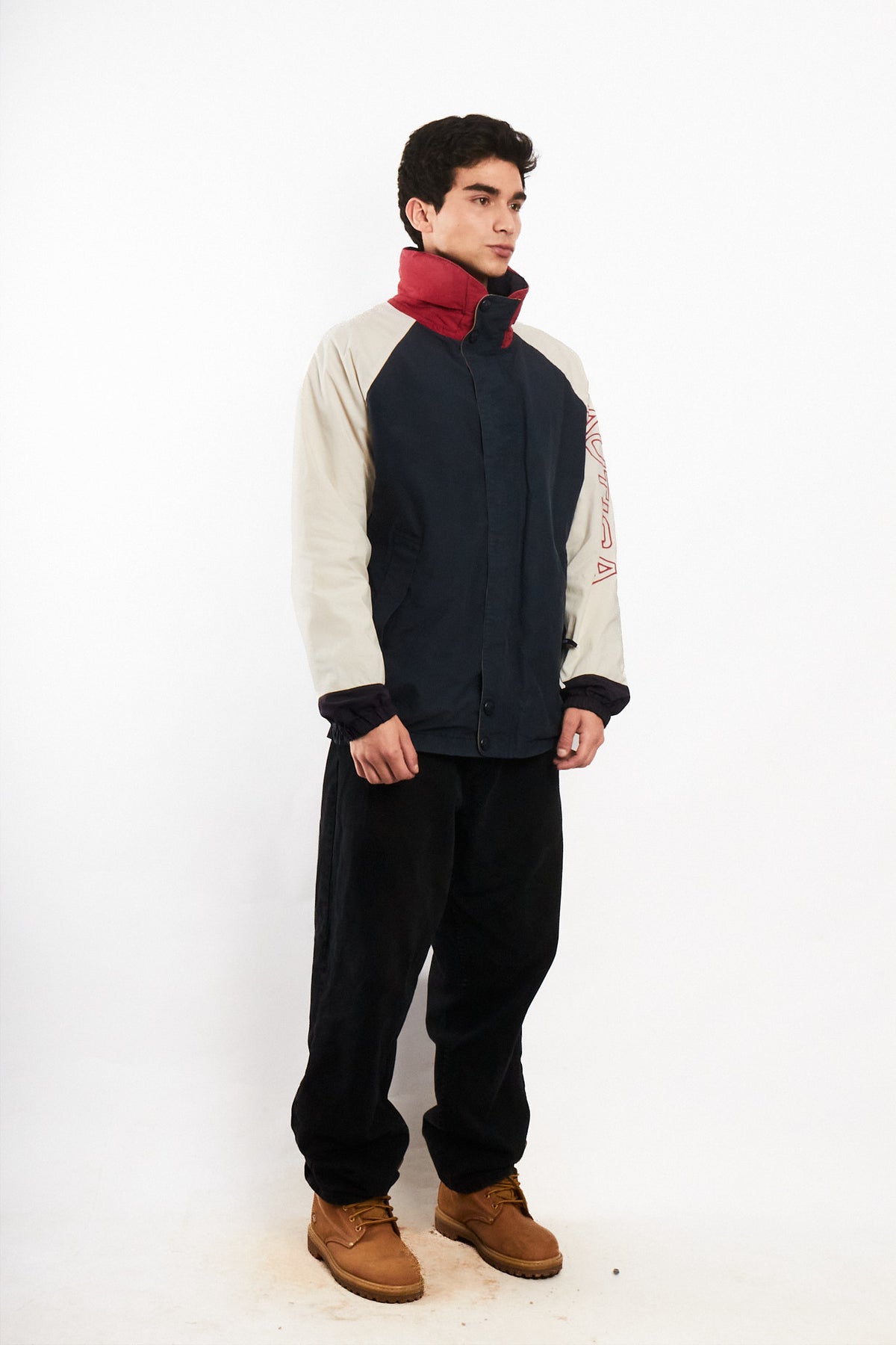 1990 Vintage Nautica Colorblock Spellout Jacket (L/XL)