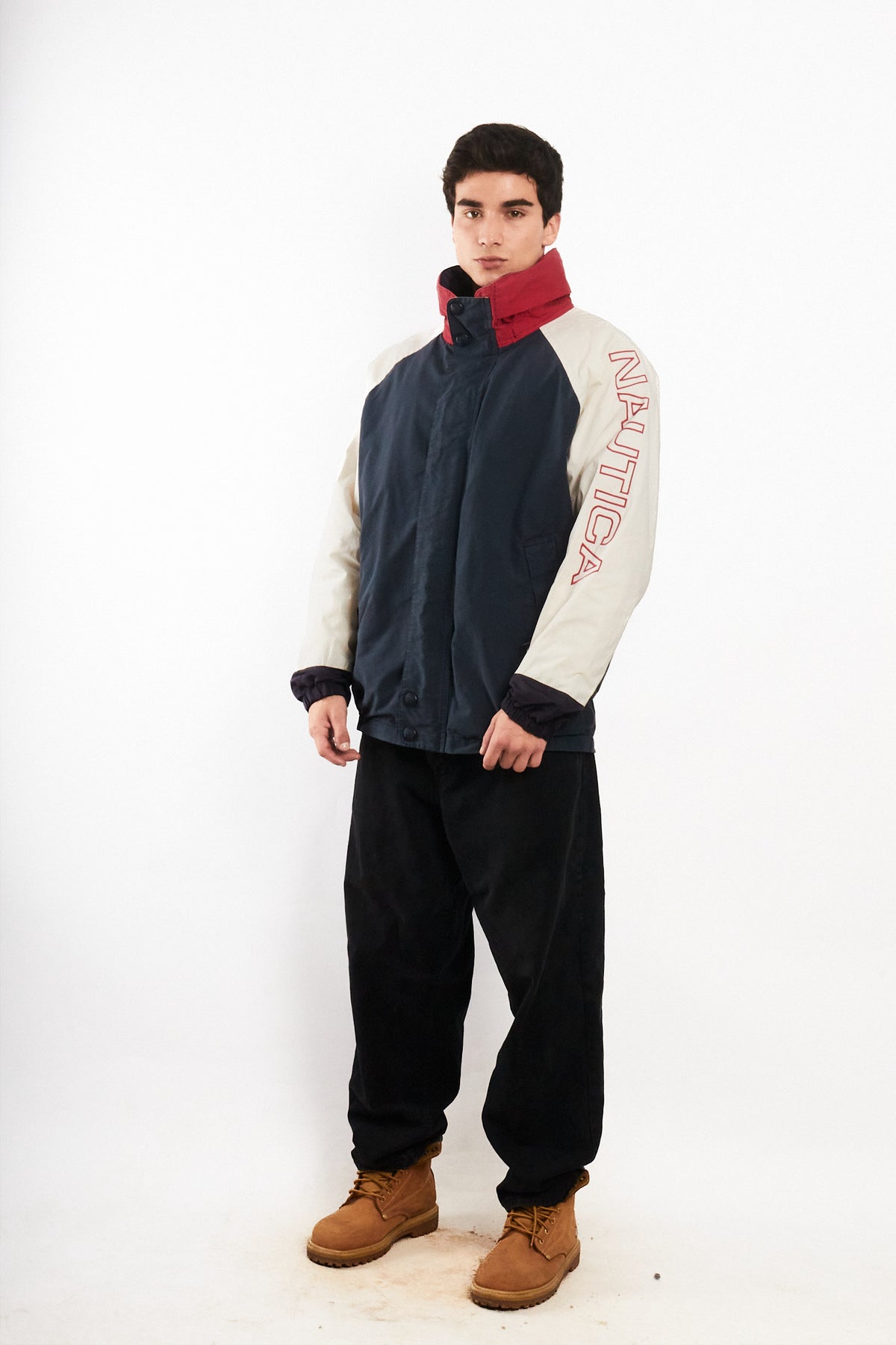 1990 Vintage Nautica Colorblock Spellout Jacket (L/XL)
