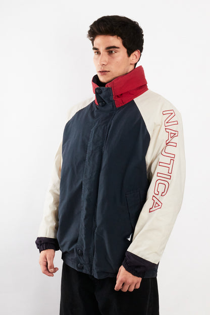 1990 Vintage Nautica Colorblock Spellout Jacket (L/XL)