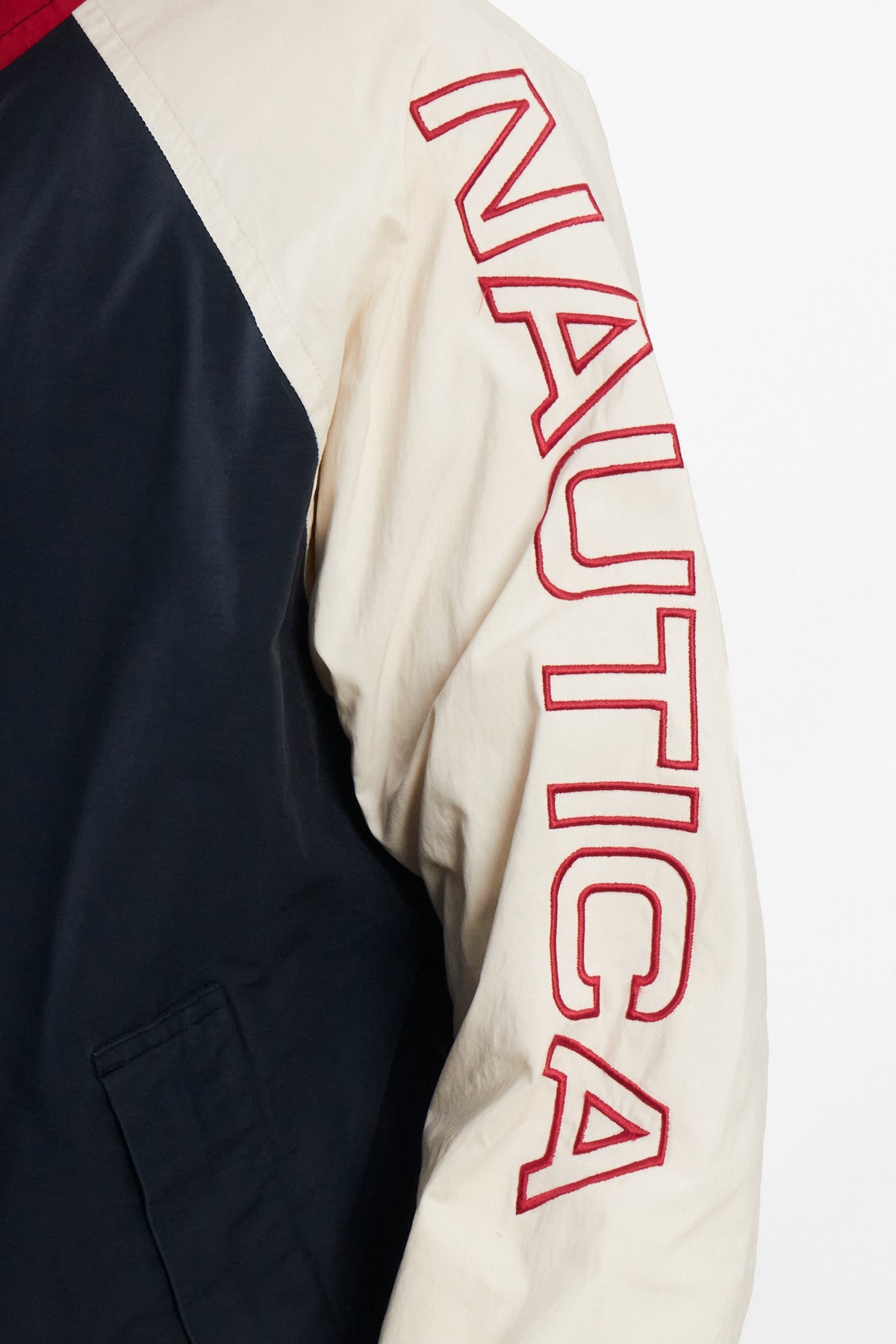 1990 Vintage Nautica Colorblock Spellout Jacket (L/XL)