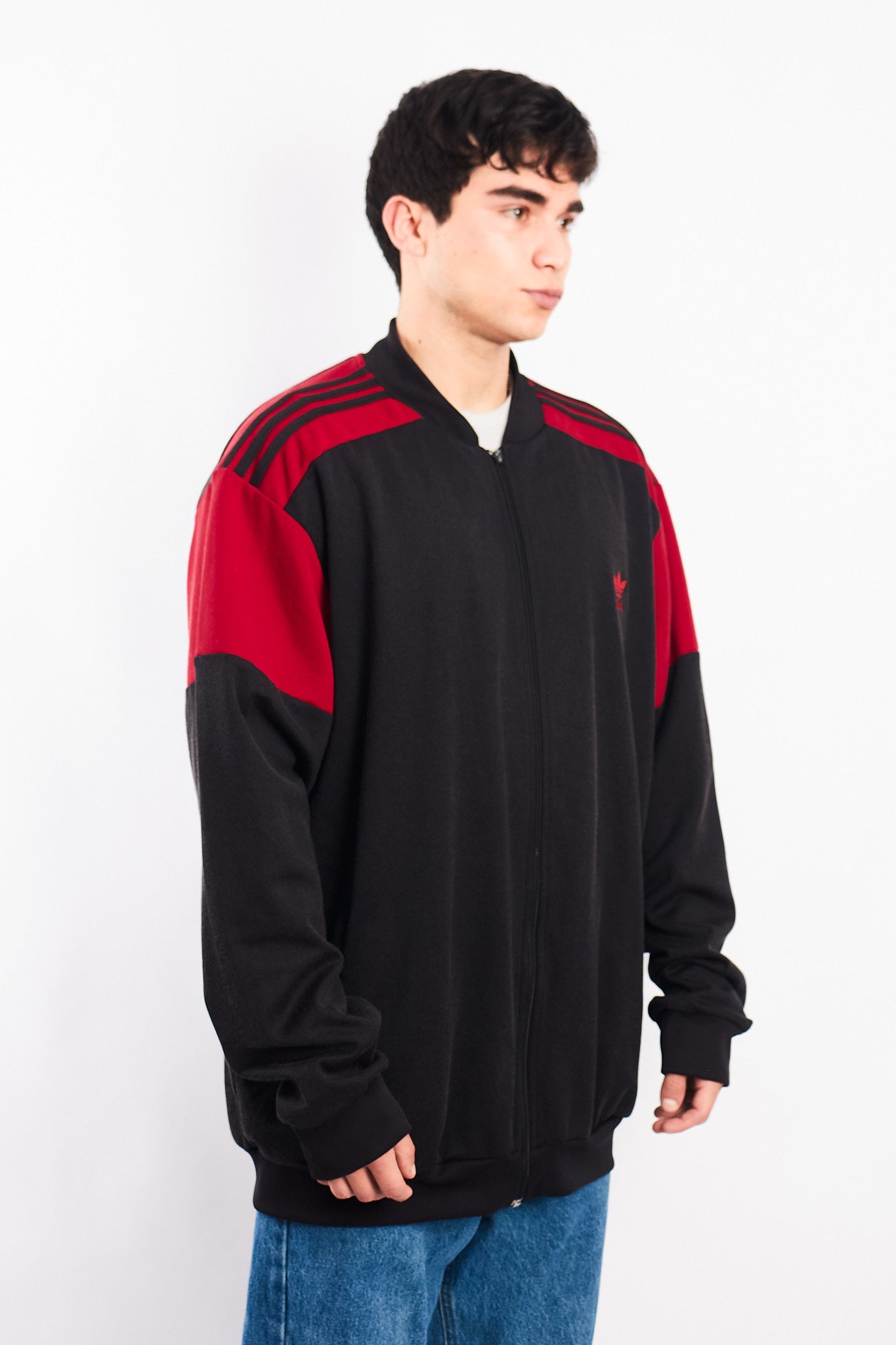 2000 Vintage Adidas Black and Red Jacket (XL(XXL)