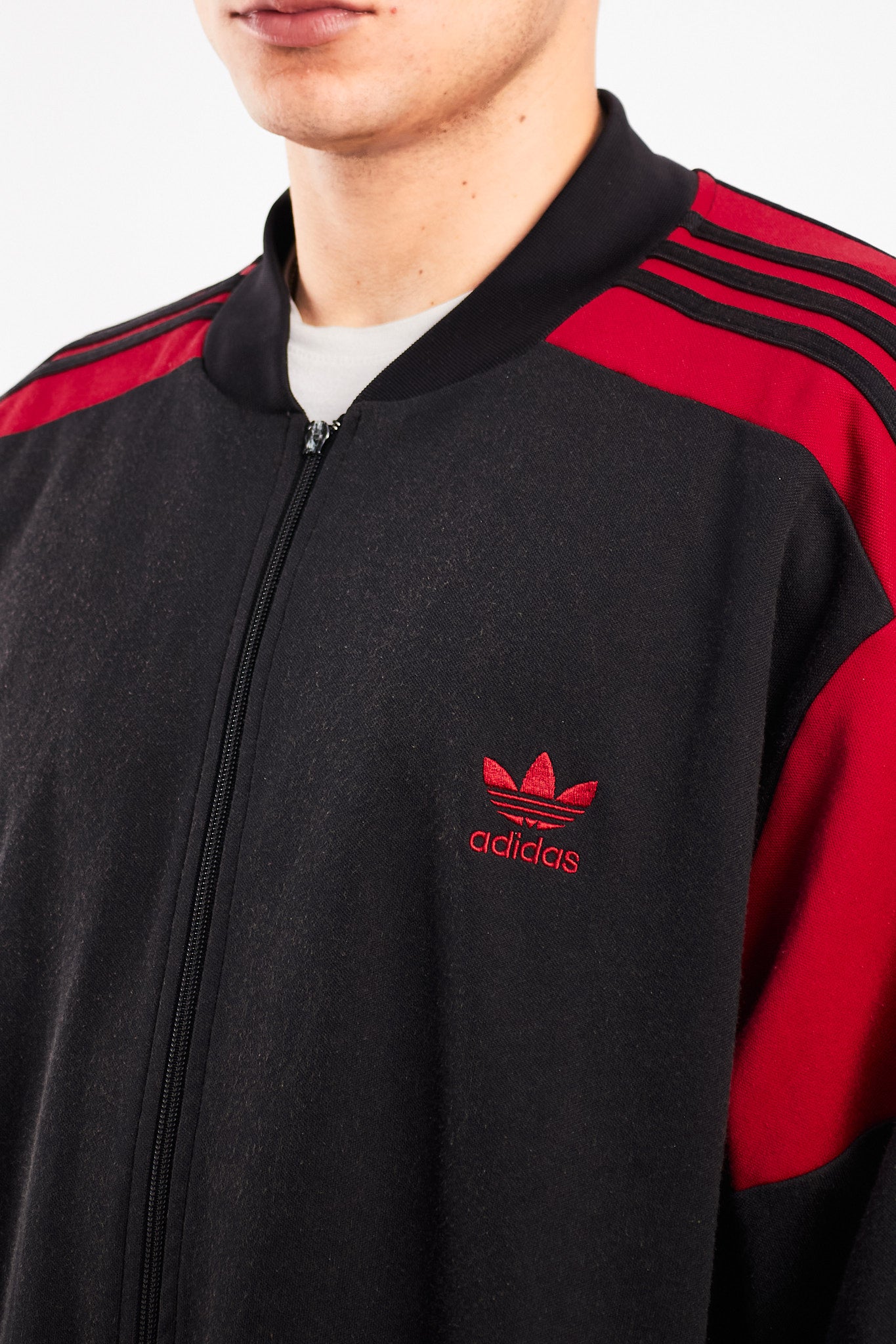 2000 Vintage Adidas Black and Red Jacket (XL(XXL)