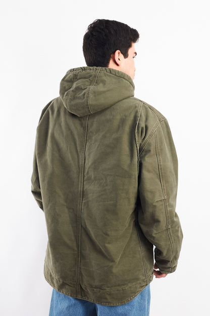 Vintage Carhartt C96 Army Green Sandstone Sherpa Jacket (L)