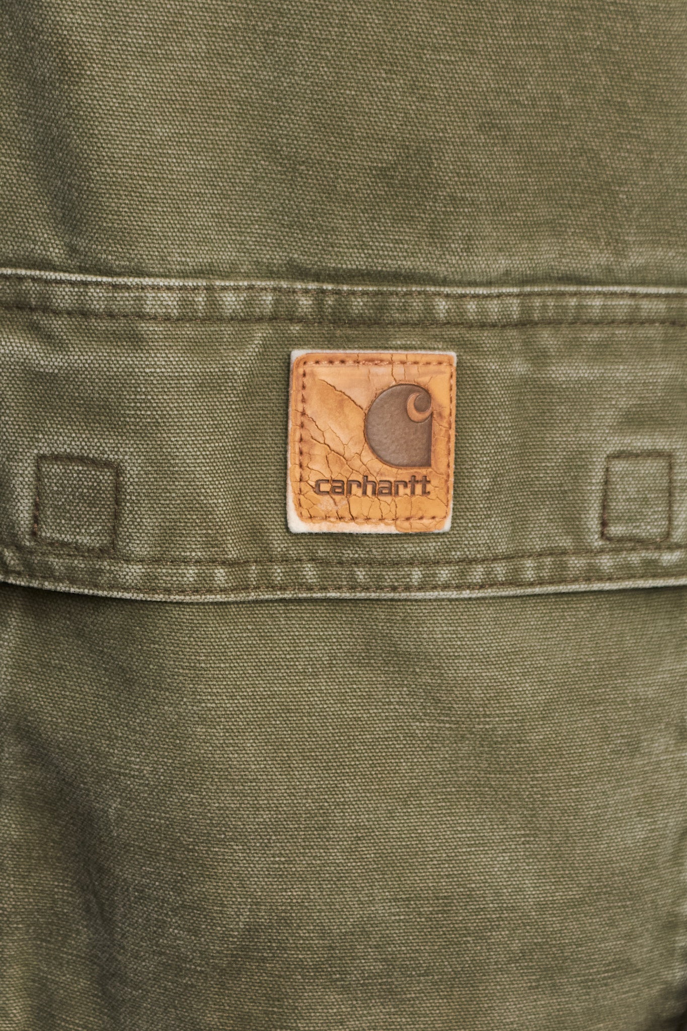 Vintage Carhartt C96 Army Green Sandstone Sherpa Jacket (L)