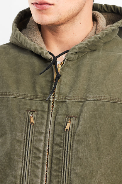 Vintage Carhartt C96 Army Green Sandstone Sherpa Jacket (L)