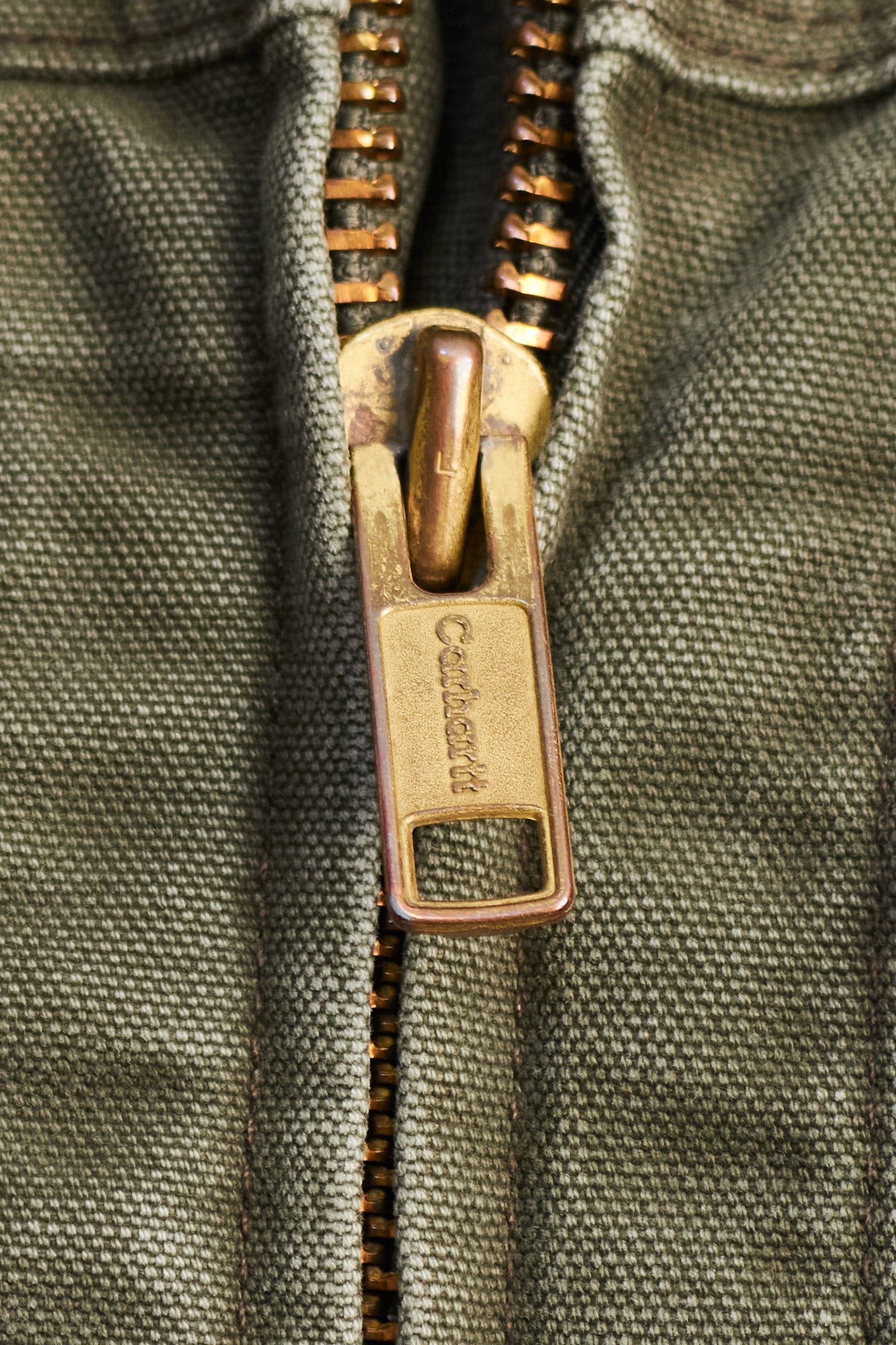 Vintage Carhartt C96 Army Green Sandstone Sherpa Jacket (L)