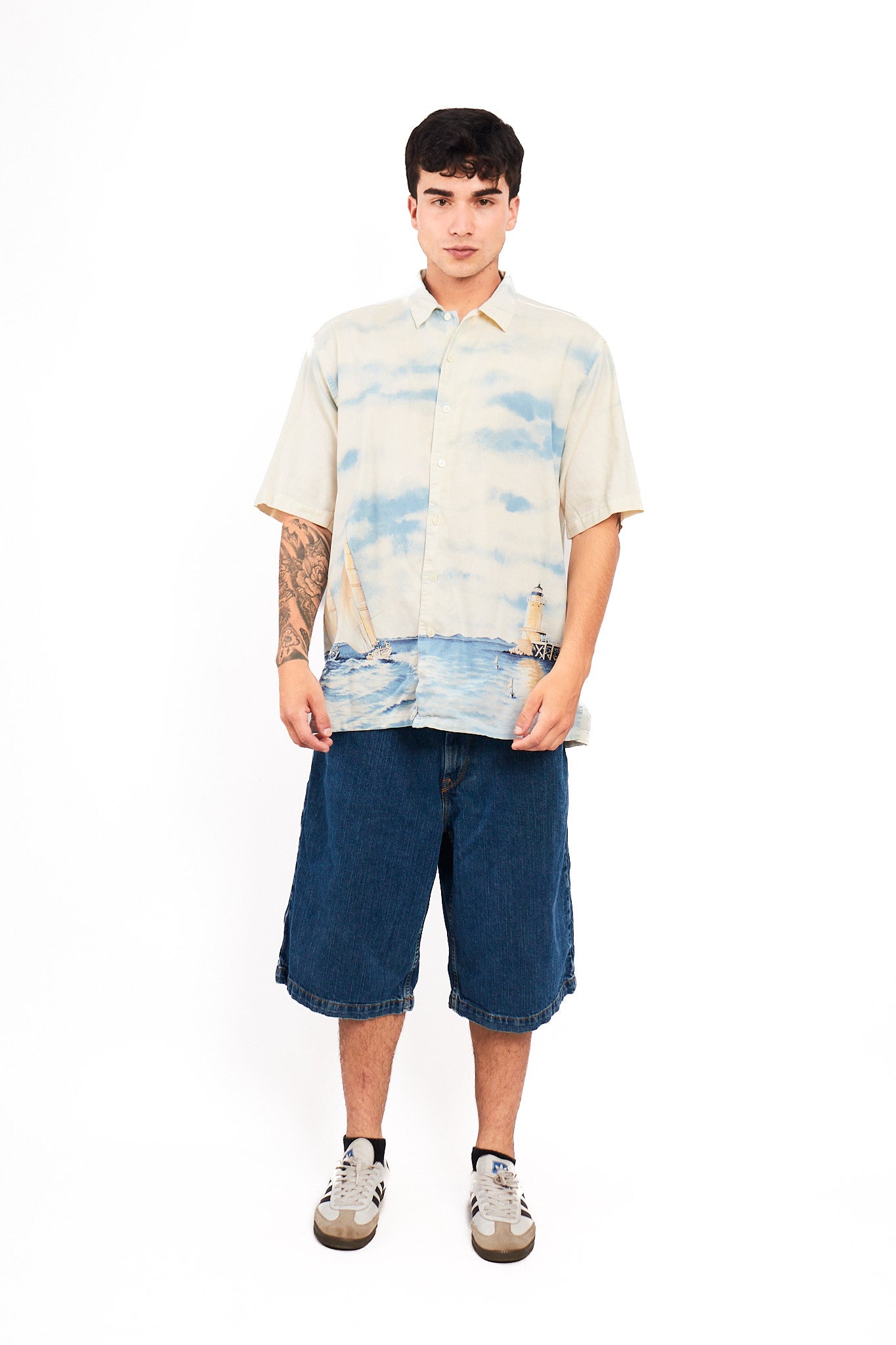 1990 Vintage Nautica Graphic Sailboat Shirt (L)