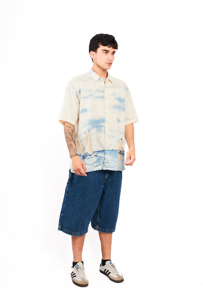 1990 Vintage Nautica Graphic Sailboat Shirt (L)