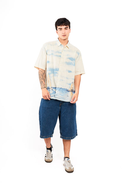 1990 Vintage Nautica Graphic Sailboat Shirt (L)