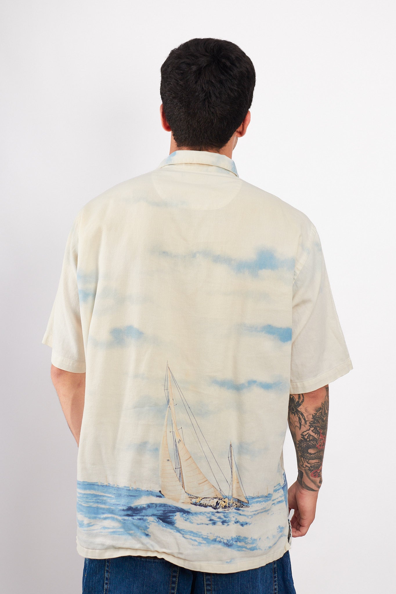 1990 Vintage Nautica Graphic Sailboat Shirt (L)