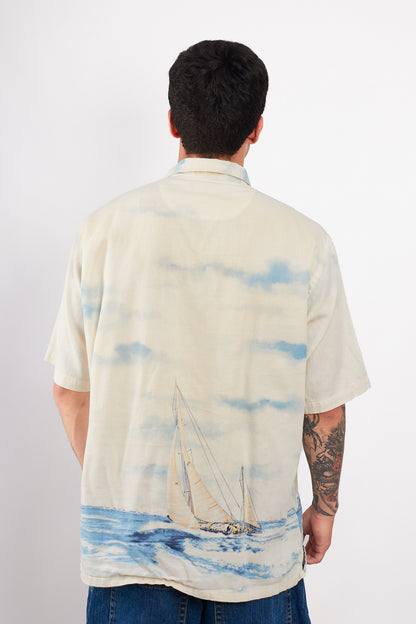 1990 Vintage Nautica Graphic Sailboat Shirt (L)