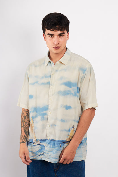 1990 Vintage Nautica Graphic Sailboat Shirt (L)