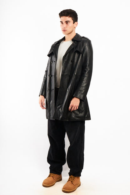 2000 Vintage Izod Sheepsking Leather Trench Coat (M/L)