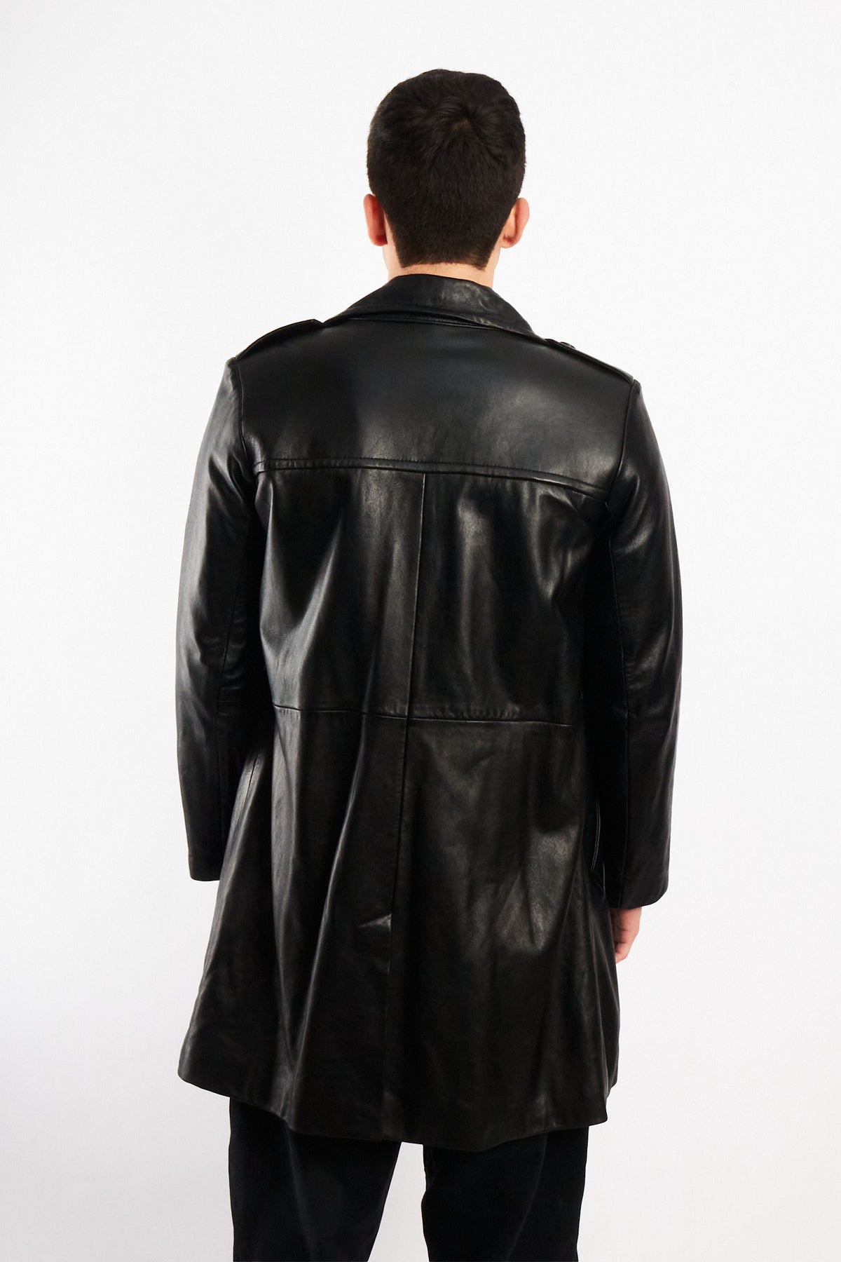2000 Vintage Izod Sheepsking Leather Trench Coat (M/L)
